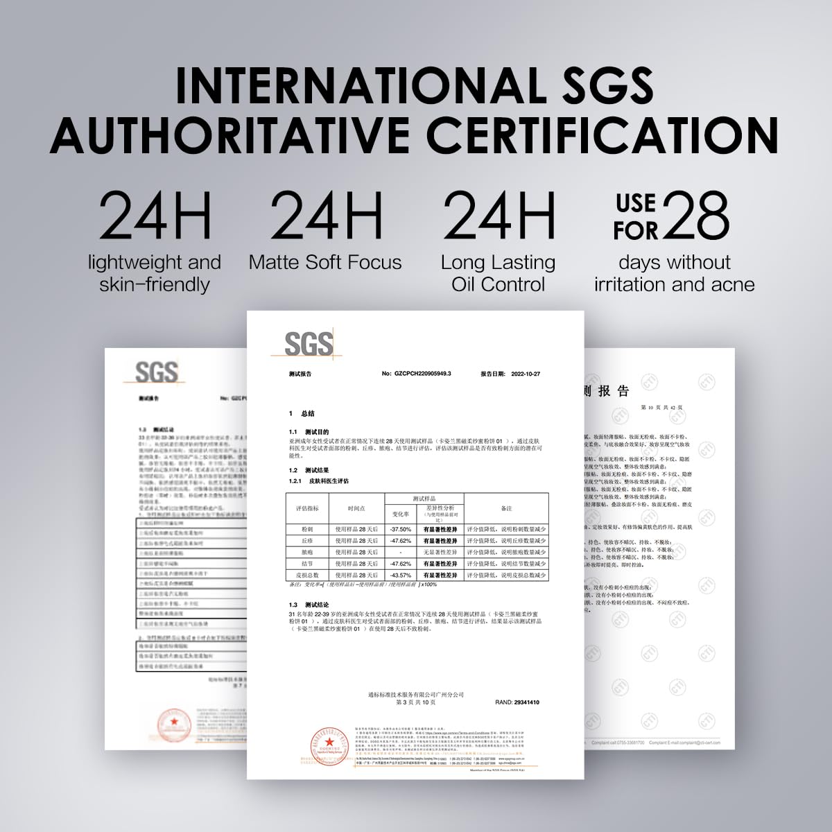 Oil Control Face Pressed Powder Compact, 24H Longlasting Waterproof Pressed Setting Powder Foundation Makeup, Shine Free, Poreless, Smooth, 03 Light Purple for dry skin (0.28Oz)