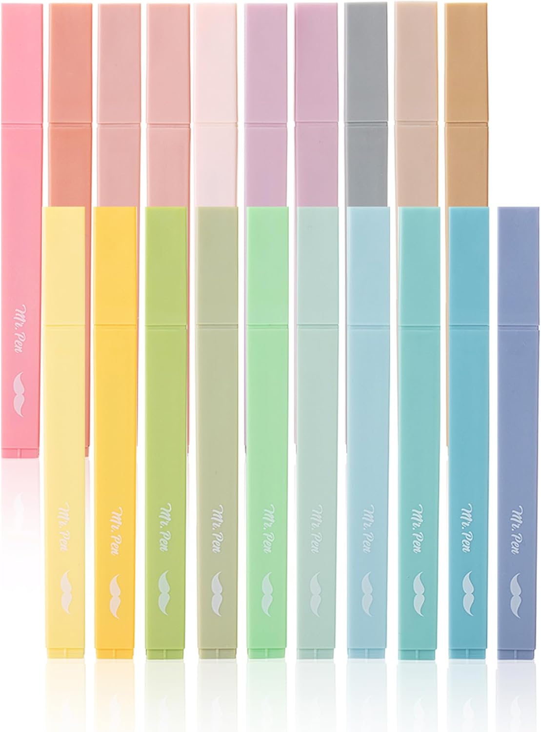 Mr. Pen- Aesthetic Highlighters, 20 pcs, Chisel Tip, Pastel Colors, No Bleed Bible Highlighter Pastel, Assorted Colors