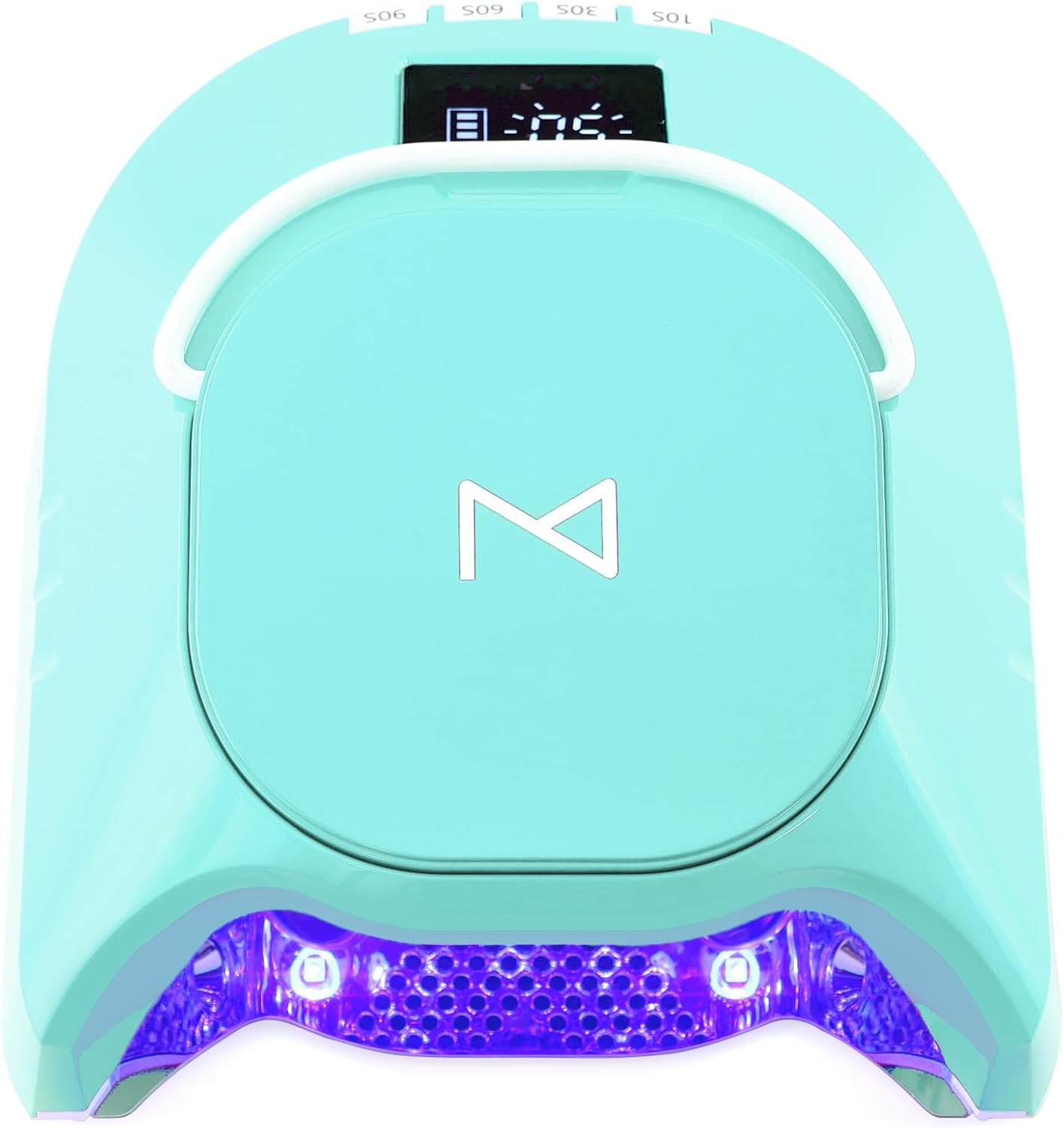 M - GlowPro Professional Hybrid 86W Wireless Rechargeable UV LED Nail Curing Lamp Cordless Nail Dryer for Gel Nails, Manicure, Pedicure (Teal)