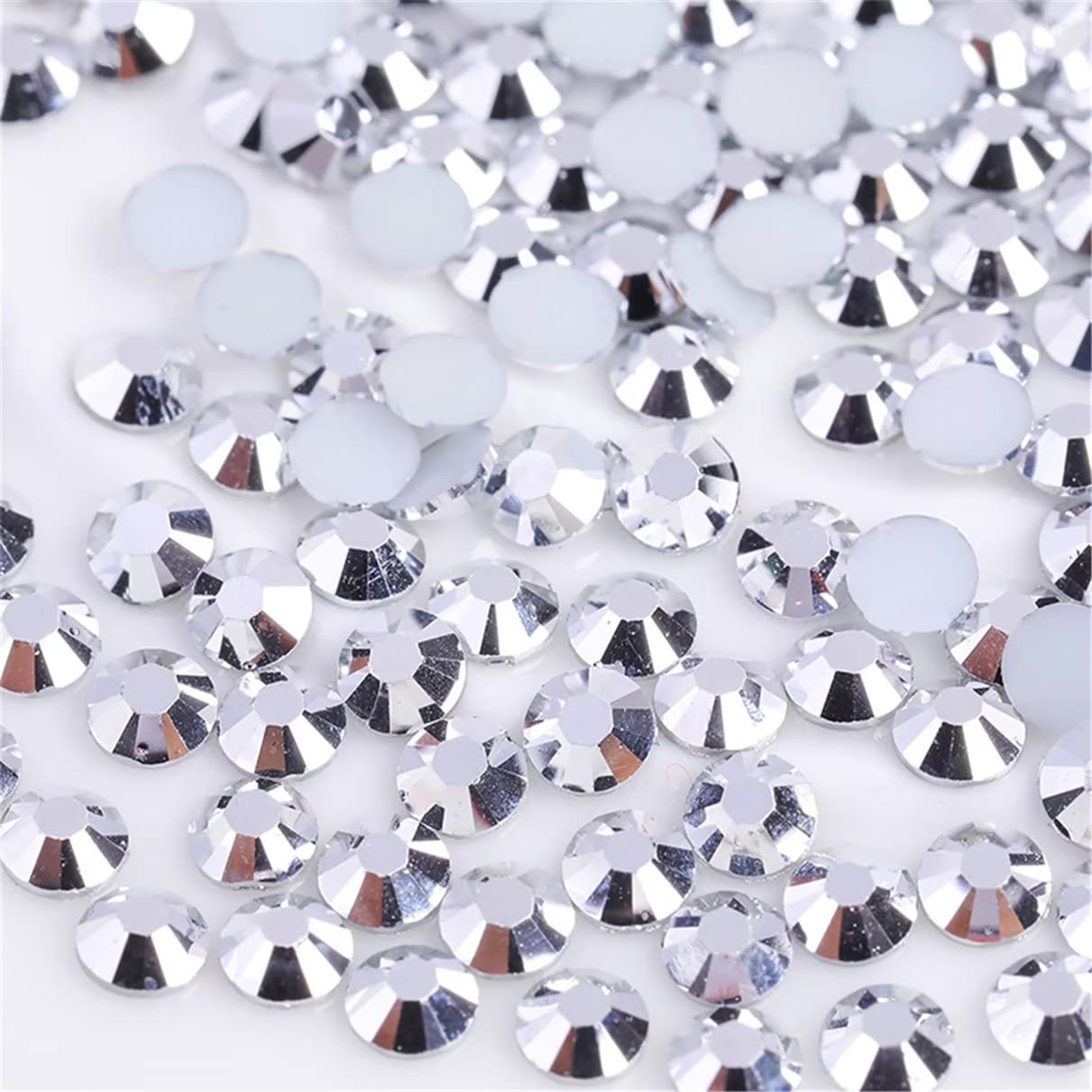 3000 Pieces SS12 3mm Flatback Rhinestones Clear Glass Round Gems Crystals for Nail Art DIY Crafts Clothes Shoes Bags （Silver）