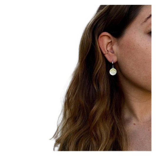 Evil Eye Coin Earrings Gold Disc Drop Earrings Evil Eye Hoop Earrings Vintage Lucky Charm Earrings Jewelry for Women and Girls