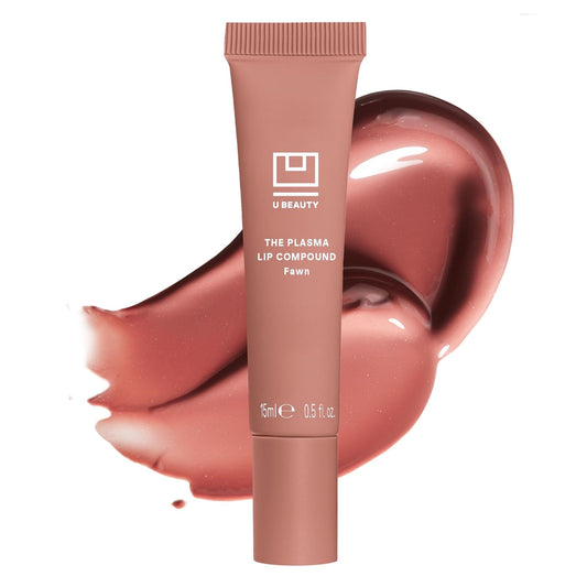 U Beauty The PLASMA Tinted Lip Compound - Anti-Aging & Anti-Wrinkle Lip Gloss, Hyaluronic Acid, Shea Butter & Peptides for Hydration & Plumping, Fawn - 15 mL