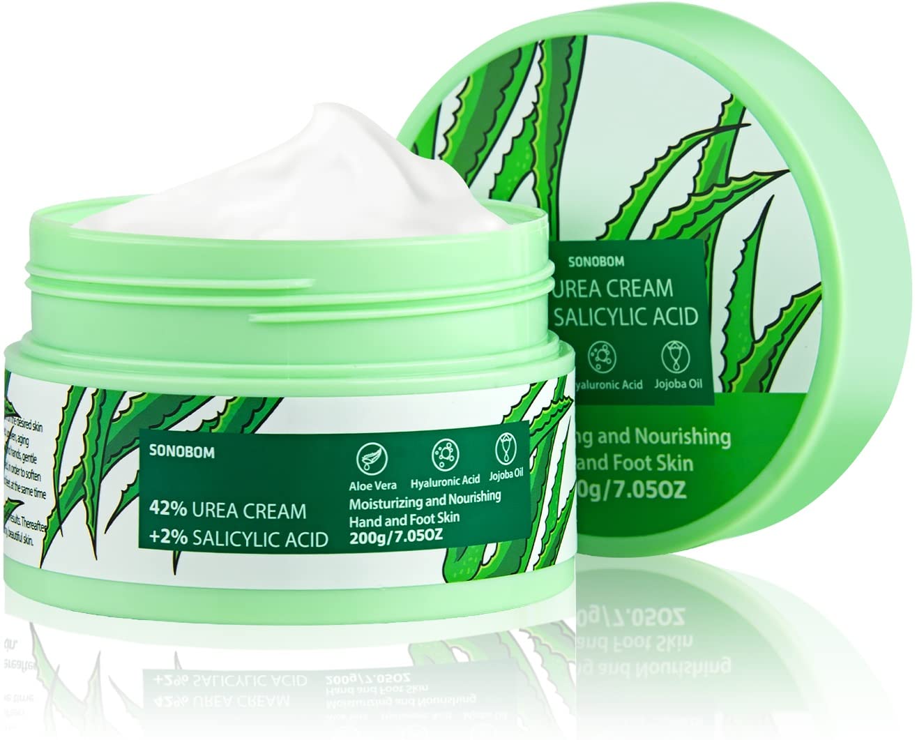 Urea Cream 42 Percent for Feet 7.0 Oz, 2% Salicylic Acid, Aloe Vera, Hyaluronic Acid , Deeply Moisturize Skin Cream For Dry Cracked Feet, Hands, Heels, Elbows, Nails, Knees, Intensive Moisturizes &