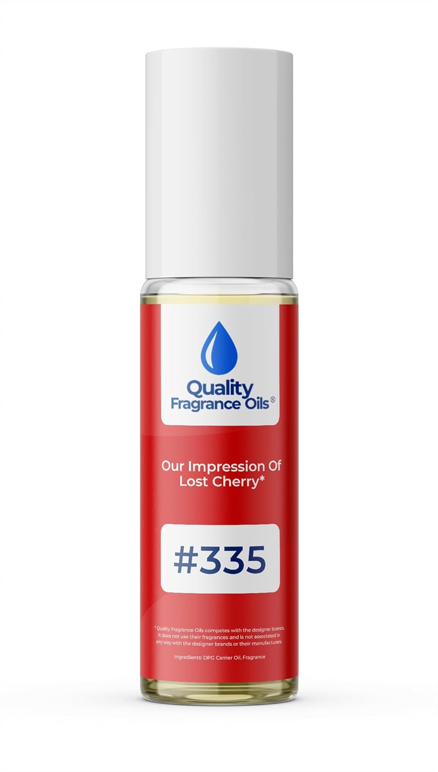 Quality Fragrance Oils' Lost Cherry Impression #335 | Long-Lasting Perfume Oil, Alcohol-Free, Strong Scent, 10ml Roll-On | Affordable Alternative to Designer Fragrances