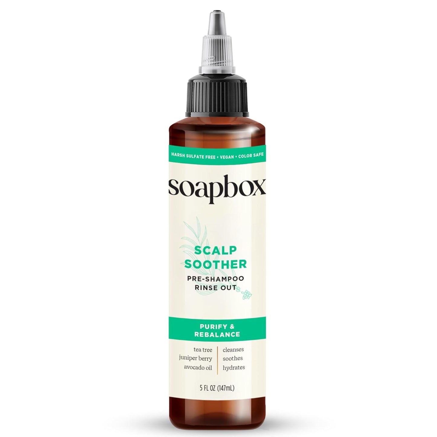 Soapbox Scalp Soother, Scalp Soothing Treatment with Tea Tree Oil & Hyaluronic Acid, Vegan, Cruelty, Paraben, Gluten and Harsh Sulfate Free, 5oz