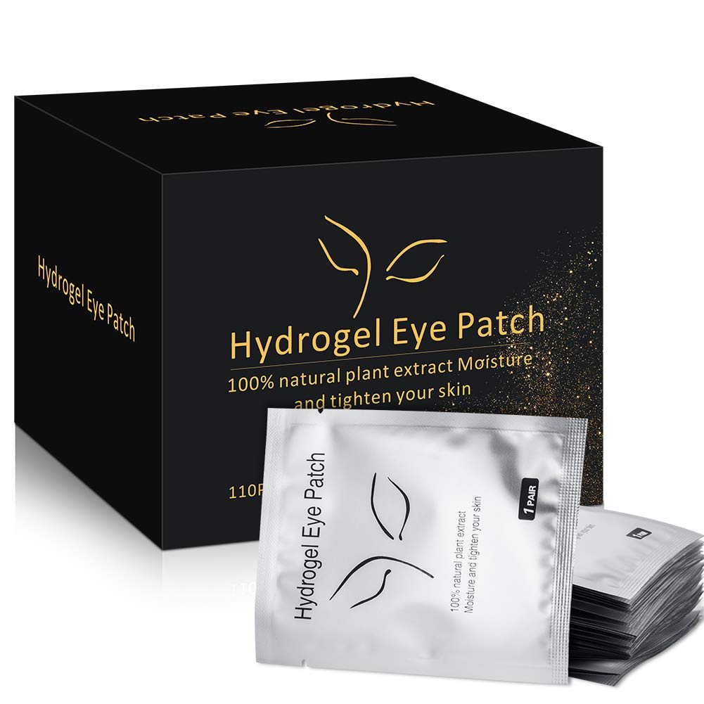 100 Pairs Under Eye Pads, Eyelash Extension 100% Natural Hydrogel Patch Lash Gel Pad for Extensions supplies, Beauty Makeup Mask Kit