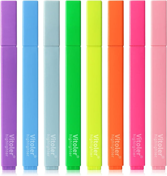 Aesthetic Highlighters,8pcs Bible Highlighters,Vibrant Colors, Cute Highlighter Assorted Colors, Cute Markers Back to School Supplies