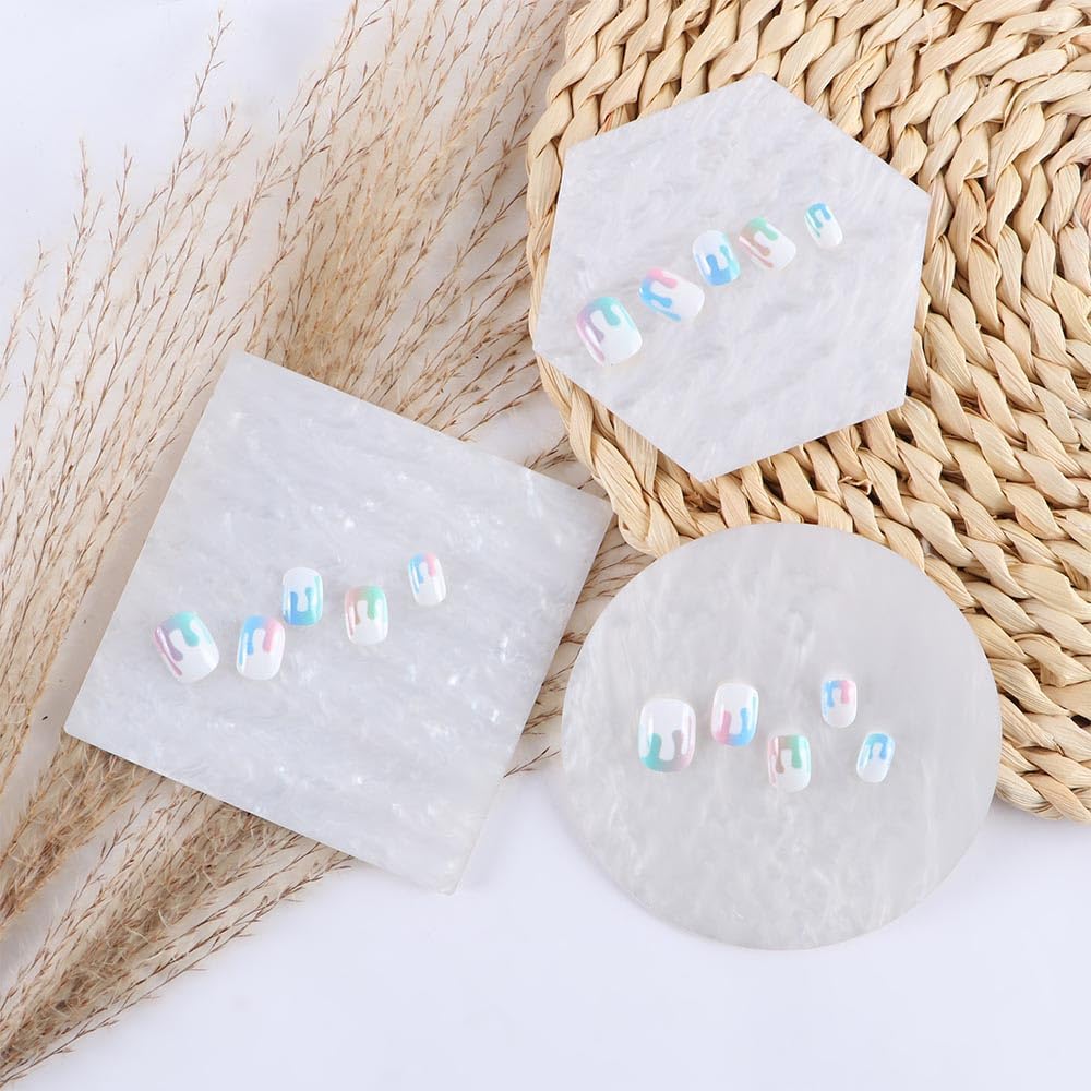 3 Pieces Resin Nail Art Palette, Nail Art Painting Gel Palette Makeup Display Board Nail Art Display Board