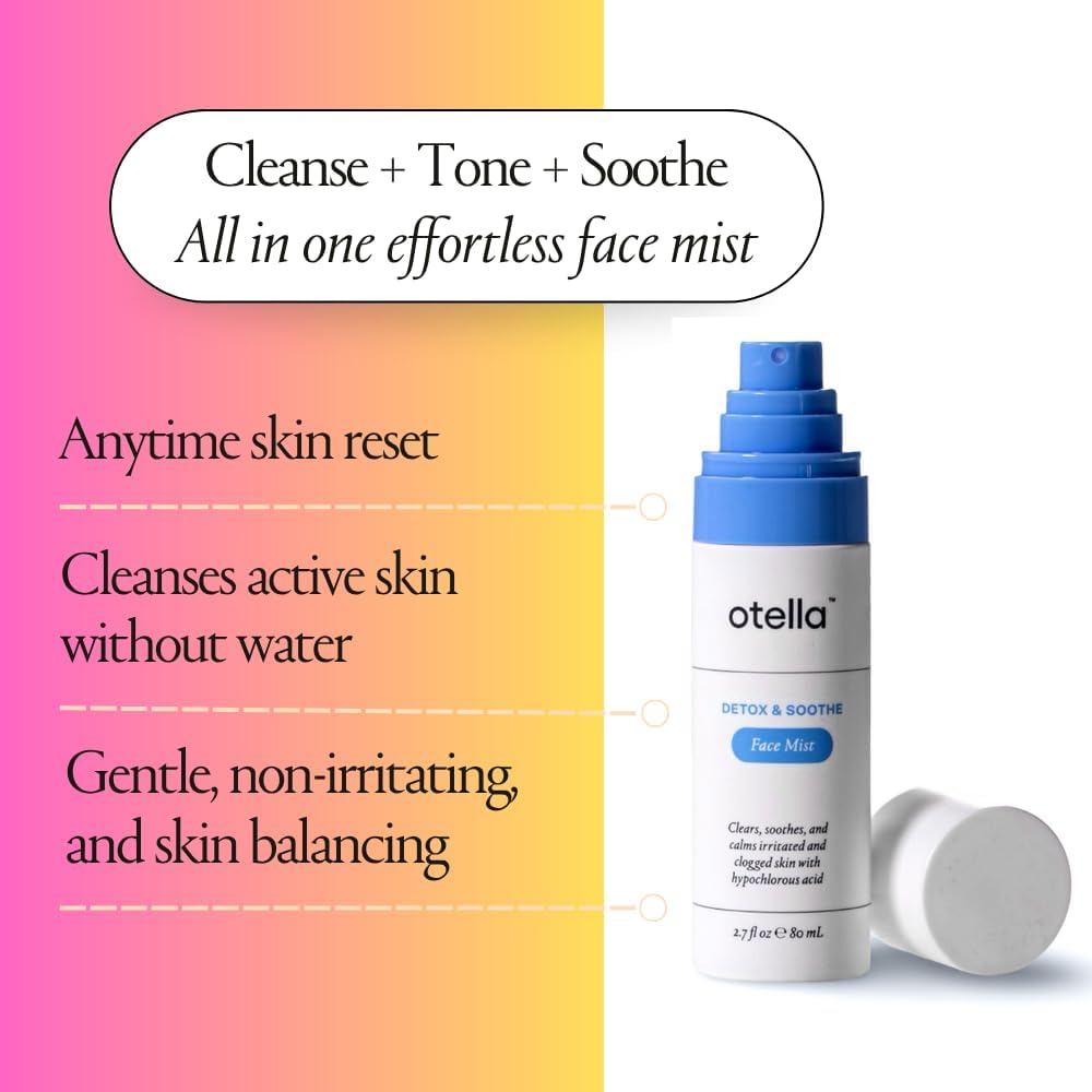 Detox & Soothe Face Mist with Hypochlorous Acid | Reduces Redness & Breakouts | pH Balance & Skin Cleansing for Active Lifestyles | TSA Approved, 2.7 oz | Clean Ingredients