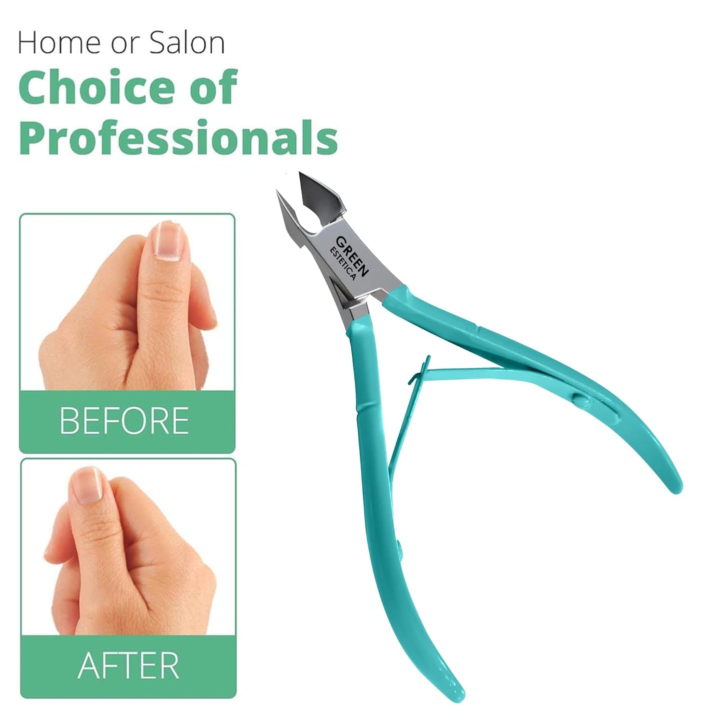Professional Cuticle Trimmer Nail Cuticle Cutter Stainless Steel Cuticle Nippers with Sharp Blades of Cuticle Remover Clippers Manicure Tools Double Spring for Nail Care Pedicure Nail Tools (Cyan)