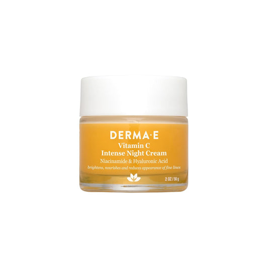 DERMA-E Vitamin C Intense Night Cream – Brightening and Hydrating Facial Skin Renewing Cream – Anti-Aging Overnight Facial Moisturizer, 2 oz