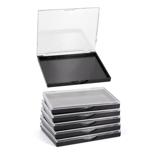 Magnetic Makeup Palette with Clear Top, 5 Pack Empty Eyeshadow Palettes depots Travel Storage Box for DIY Cosmetics Bronzer Highlights Powder (Small Palette - 4.8" x 4")