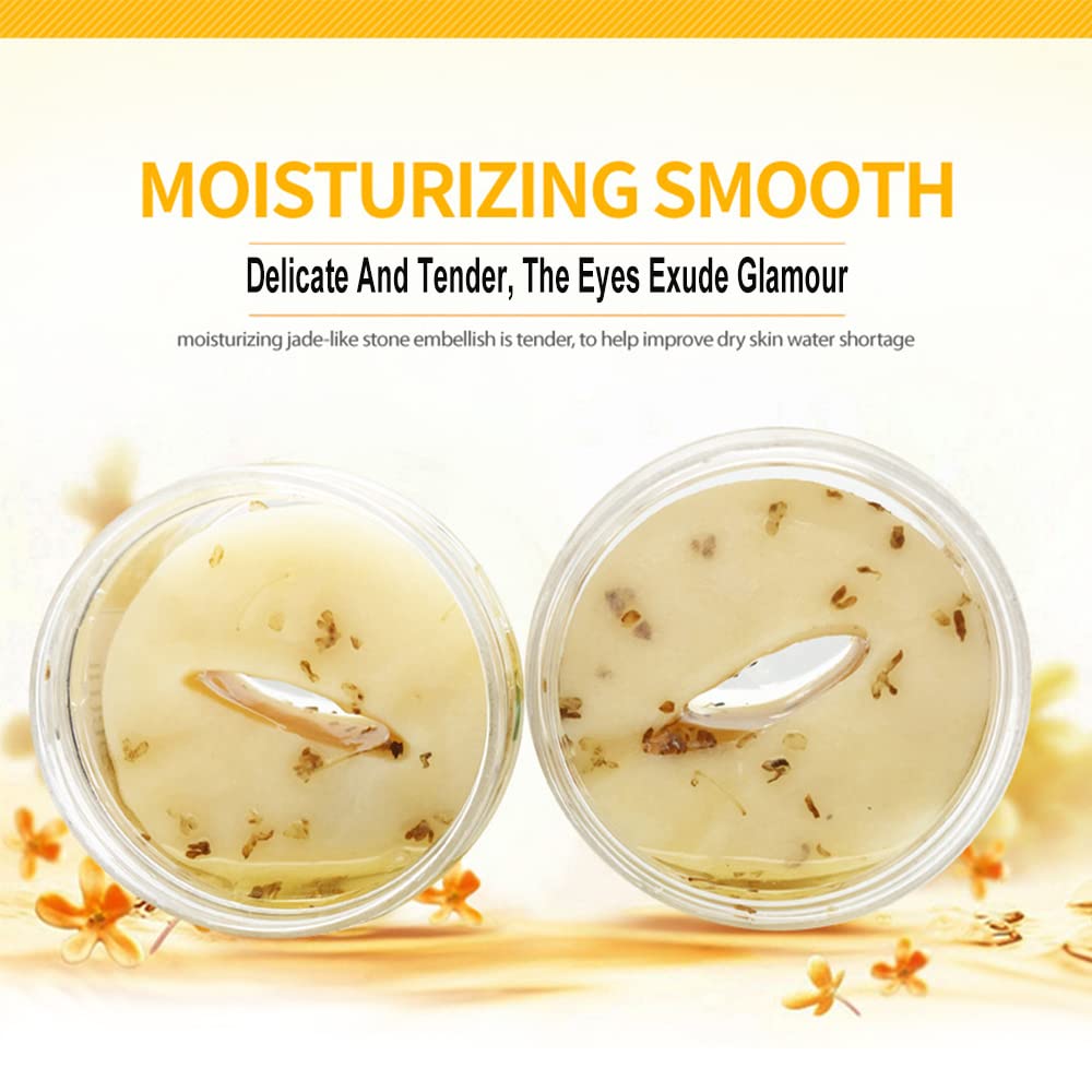 Gold Osmanthus Eye Mask,24K Gold Eye Patches for Puffy Eyes and Dark Circles,Reduce Under Eye Bags and Smooth Wrinkles,Moisturizing Eye Gel Pads,80Pcs