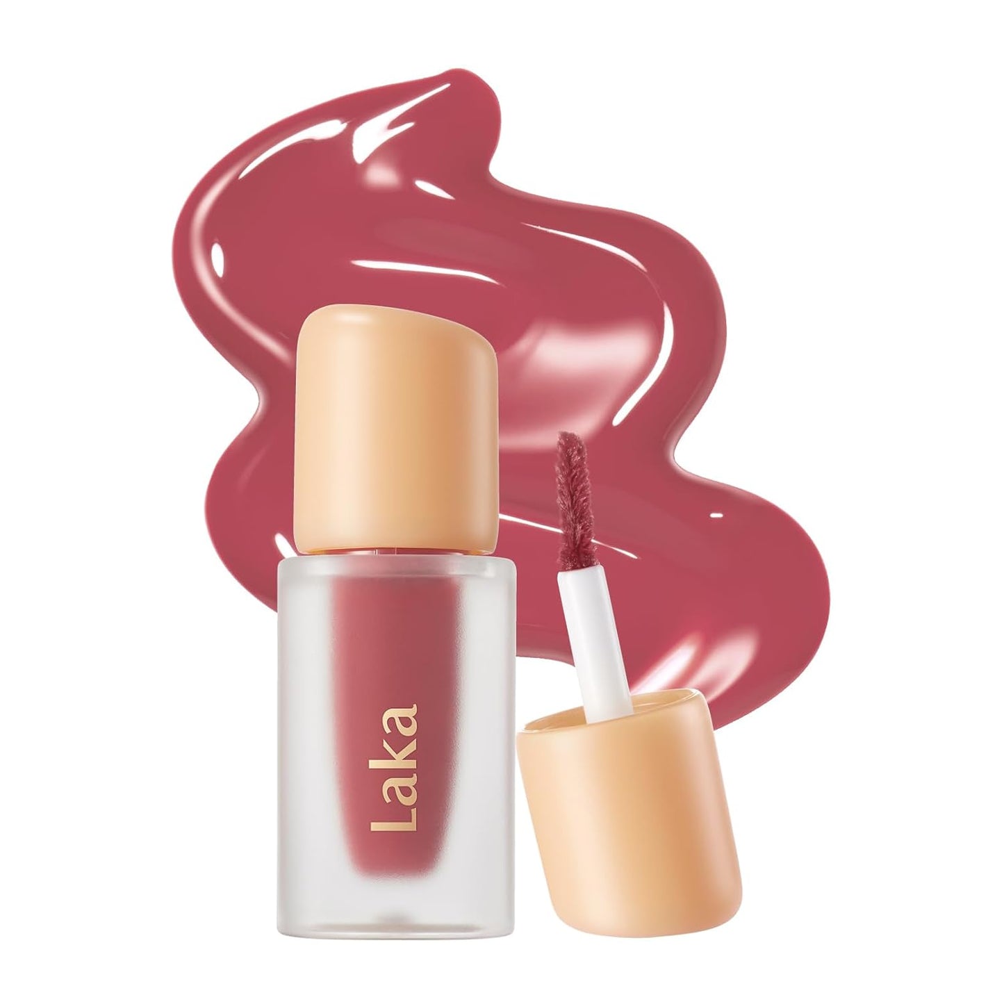 Laka Fruity Glam Lip Tint Mini, Glowing Lip Stain with Wide Color Spectrum, Hydrating & Lightweight Texture, Long-Lasting Bold Stain, Non-Sticky, Vegan, K-Beauty (#122 Rosy Rose)