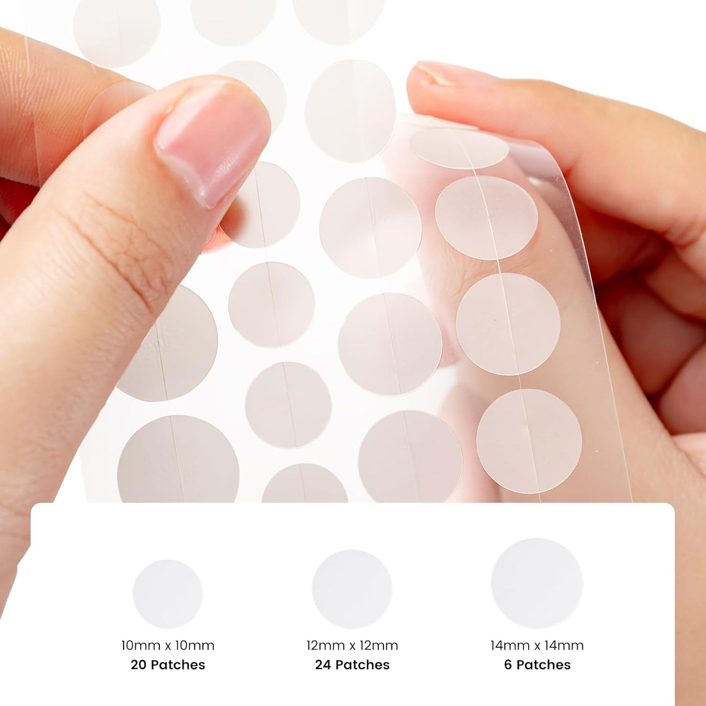 Pimple Patches with Hydrocolloid & Tea Tree – Korean Skincare Invisible Acne Stickers for Face, Oil-Absorbing Zit Dots, Vegan & Cruelty-Free Blemish Treatment, 50 Count (10mm/12mm/14mm)