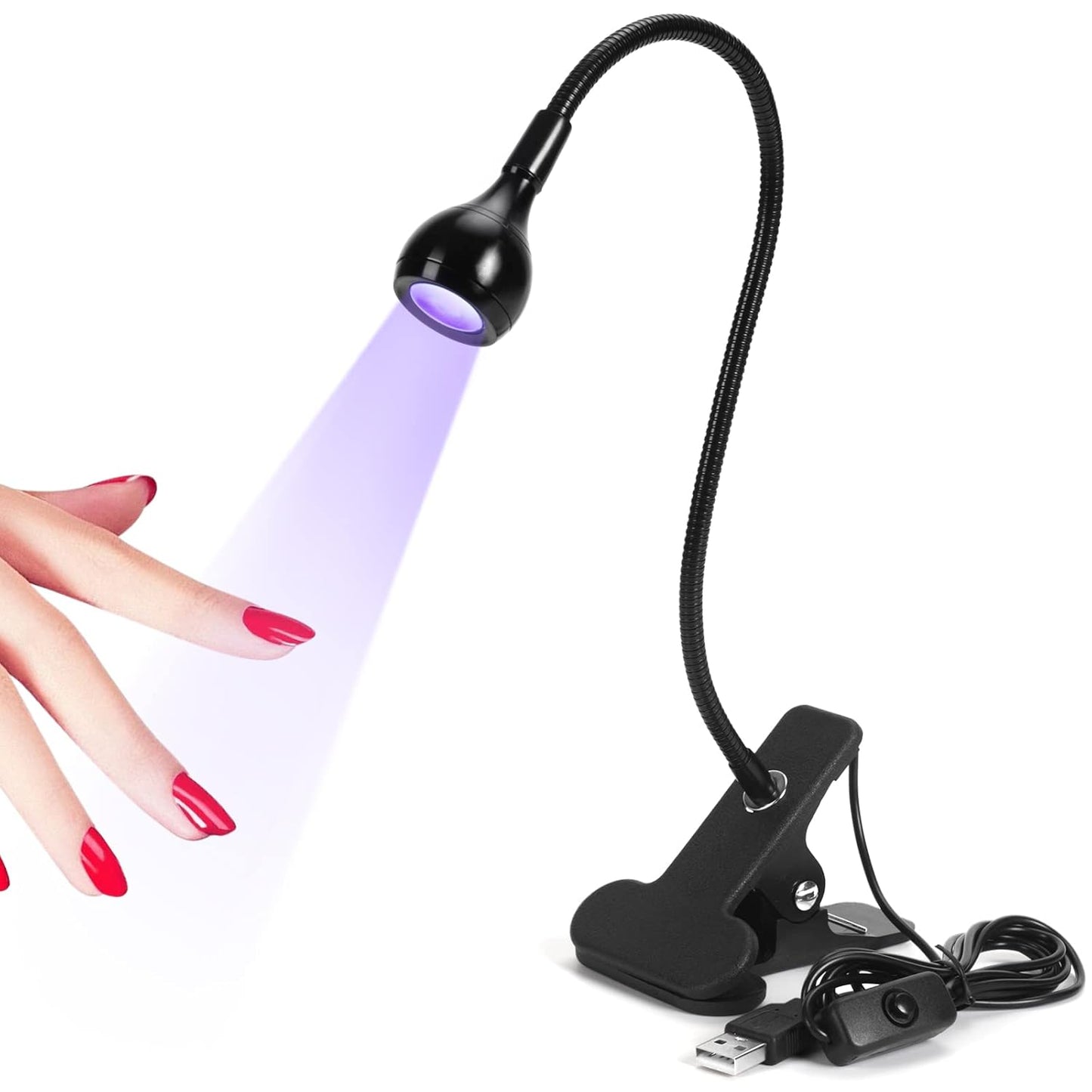 SAVILAND U V LED Nail Lamp – Mini Led Nail Lamp Gel Lamp for Nails with Securing Clip Rotatable Led Light for Nails for Curing Gel Polish U V Nail Gels Manicure Home DIY, Black