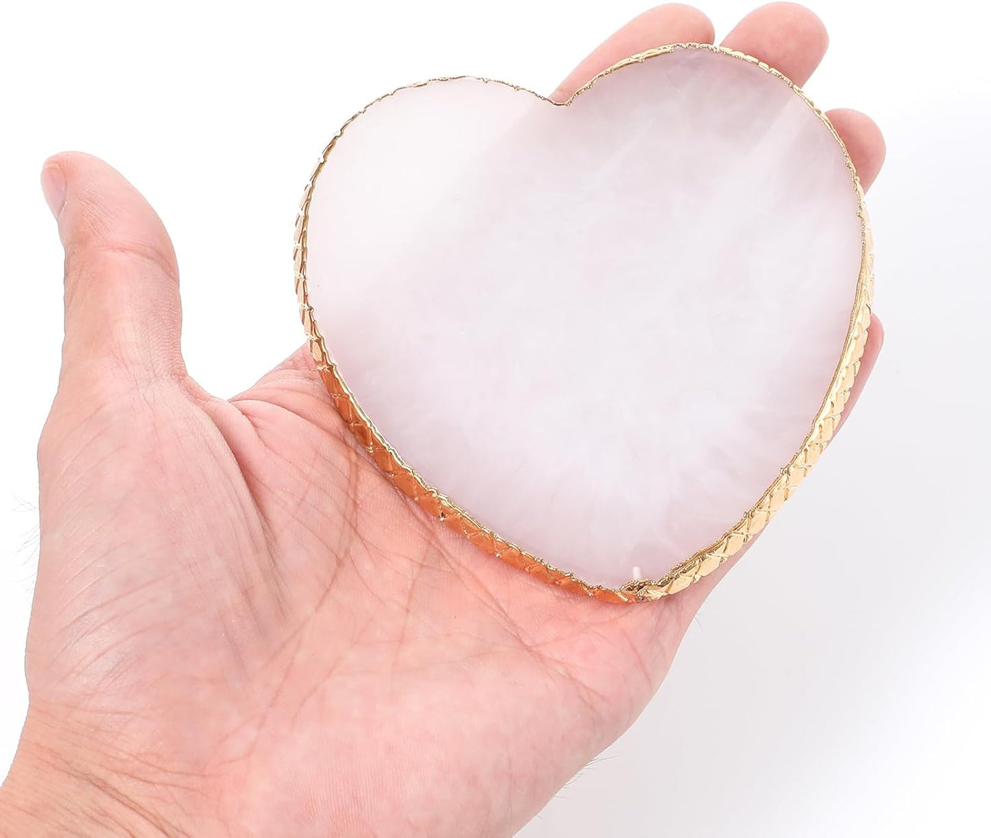 Resin Nail Art Palette, Makeup Palettes Nail Mixing Palette Polish Color Mixing Plate Golden Edge Heart Shaped Nail Art Display Holder Display Board Heart Shape Cosmetic Mixing Tools