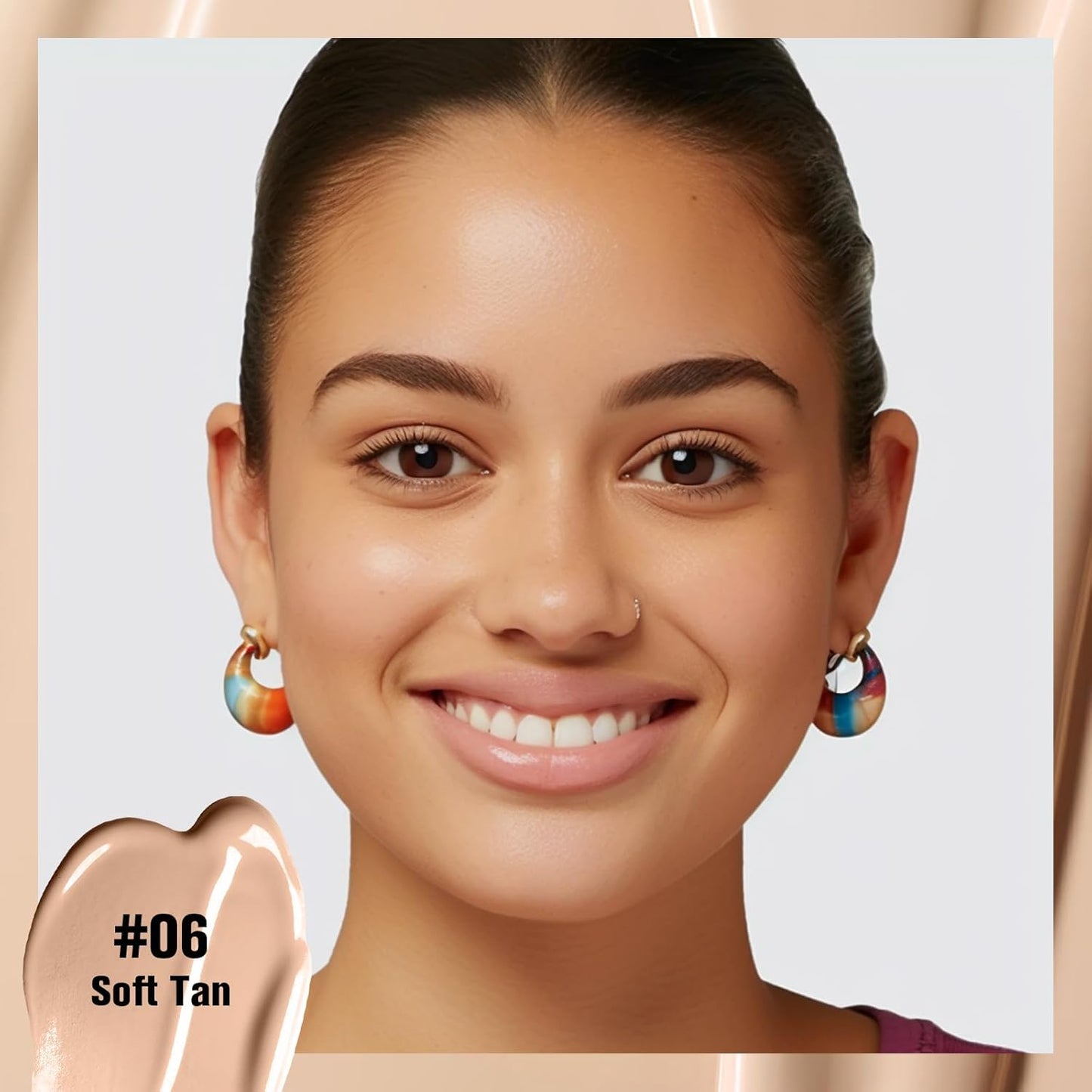 UCANBE Matte Liquid Foundation with Brush, Skincare Serum Foundation Face Makeup with Hyaluronic Acid, Medium to Full Coverage Waterproof Oil Control Longwear, for Mature Skin, Soft Tan, 1 fl. oz.