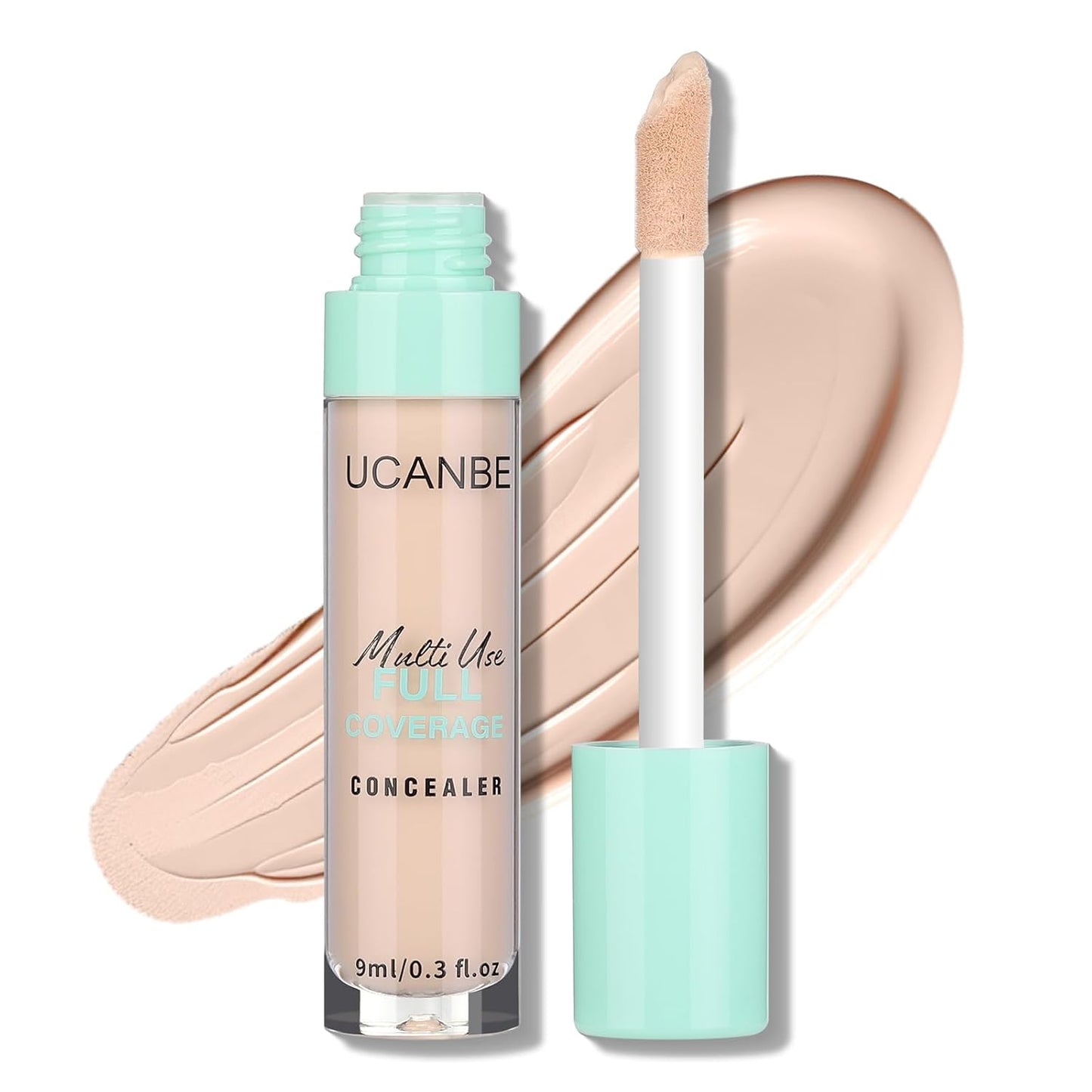 UCANBE Liquid Concealer Stick, Conceals, Covers, Highlights, Medium to Full Coverage Hydrating Color Corrector Face Makeup for Under Eye Dark Circles, Redness, Dullness, Fine Lines - Ivory-0.3 Fl.oz