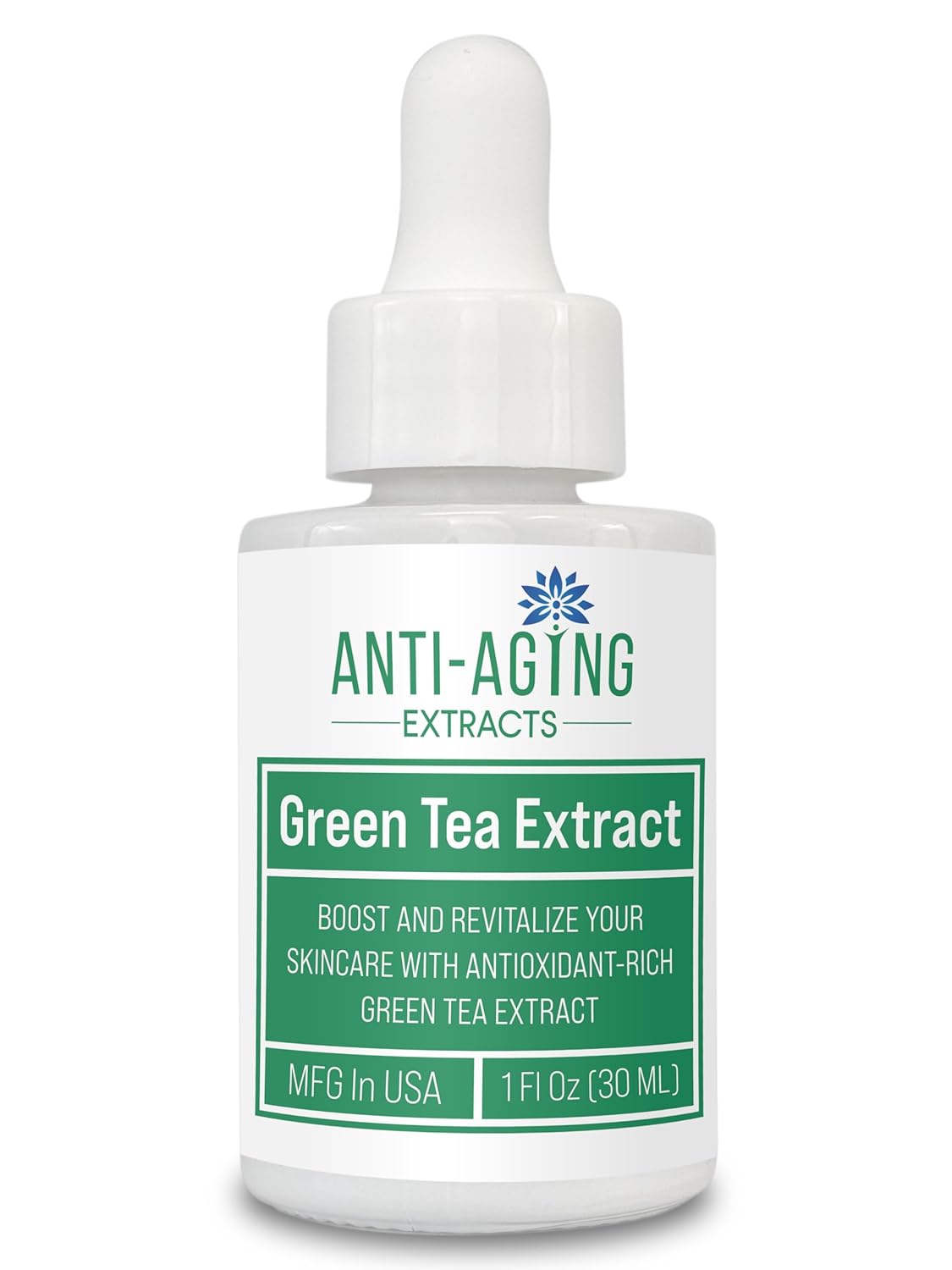 Green Tea Extract for Skin – Alcohol-Free, Cold-Processed Antioxidant Serum with USDA Organic Leaves – Cosmetic Grade for Face and DIY Skincare Formulations - 1 fl oz