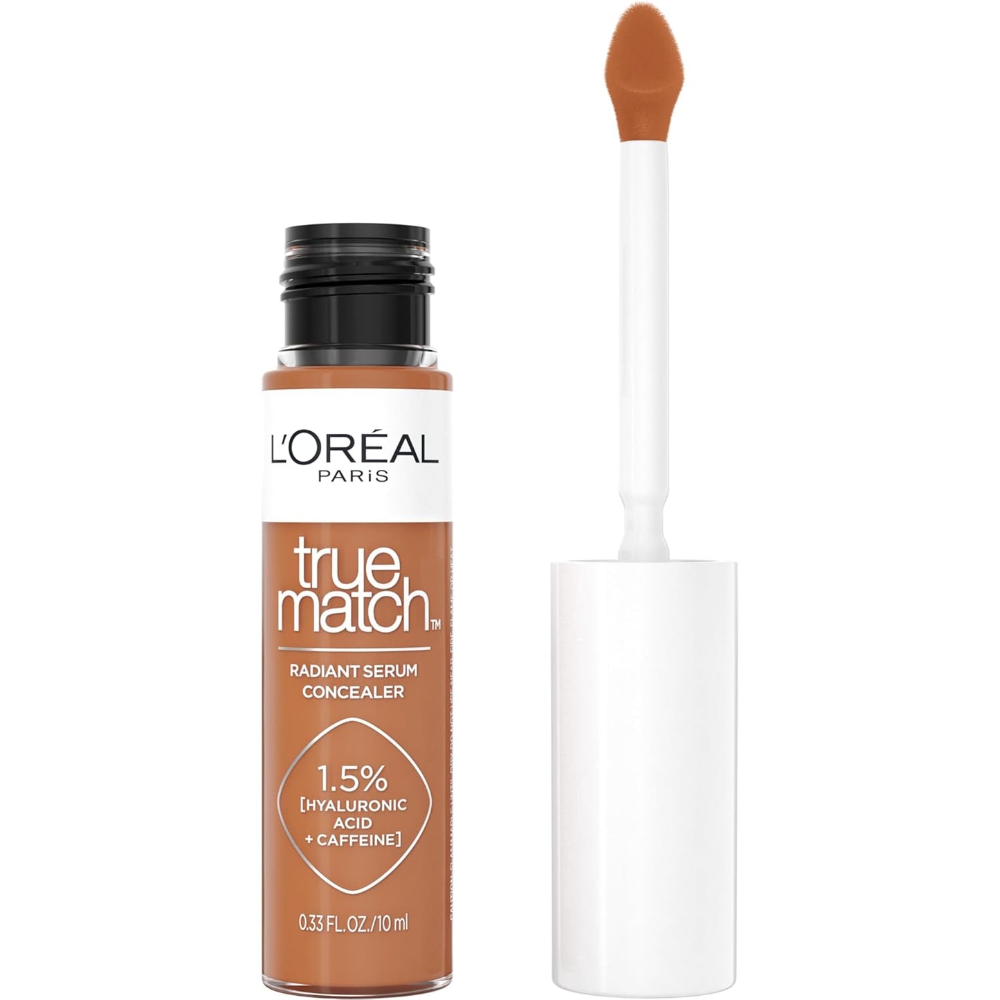 L'Oreal Paris True Match Radiant Serum Concealer, Brightening Under Eye Concealer Make Up with 1.5% Hyaluronic Acid and Caffeine, C8, 0.33 Oz