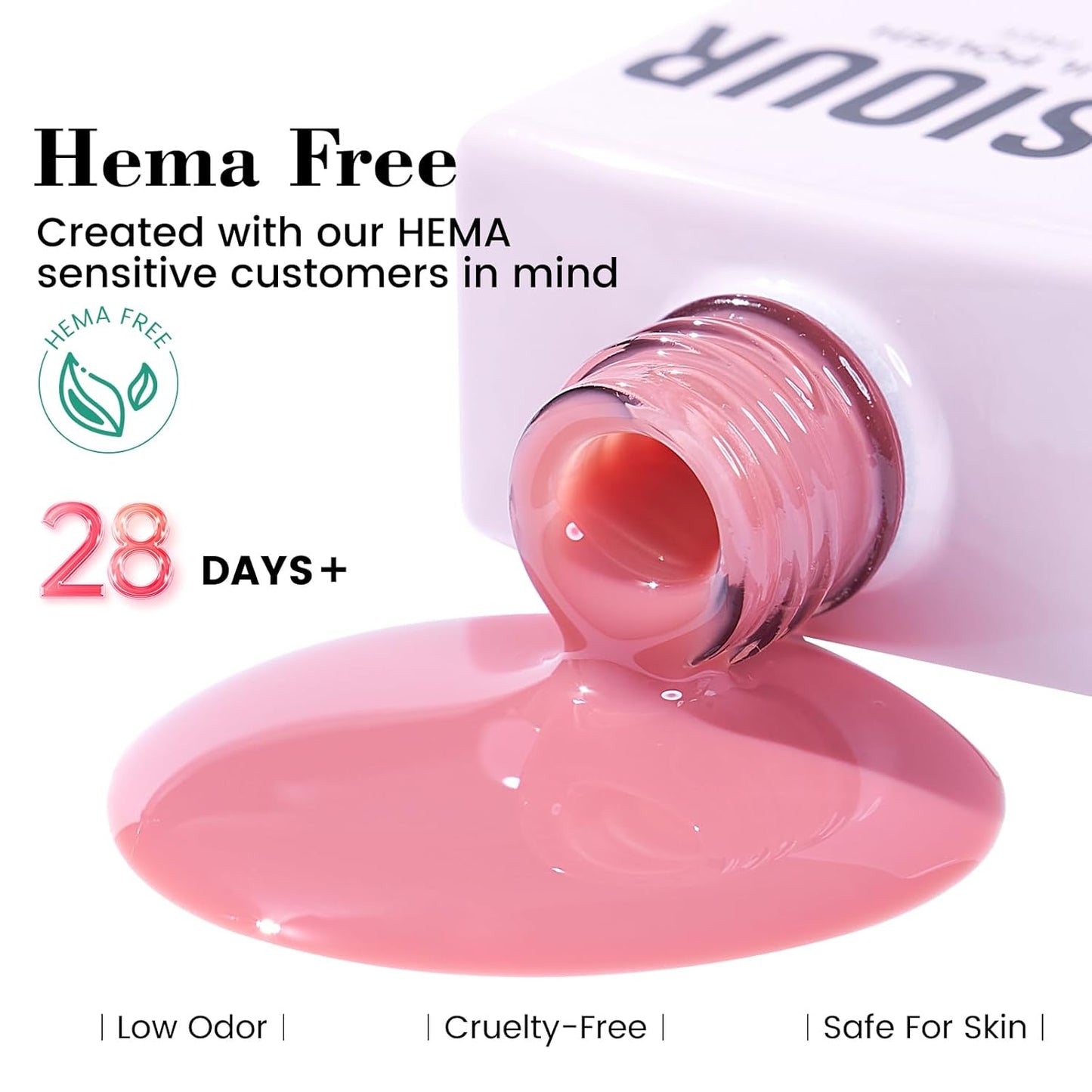 HEMA and TPO Free Sheer Nude Pink Gel Nail Polish - 18 ML Milky Pink Nail Polish Gel for Women Girls Gift, Long Lasting Neutral Jelly Clear Light Color Soak Off Cured for Home Nail Art Salon DIY