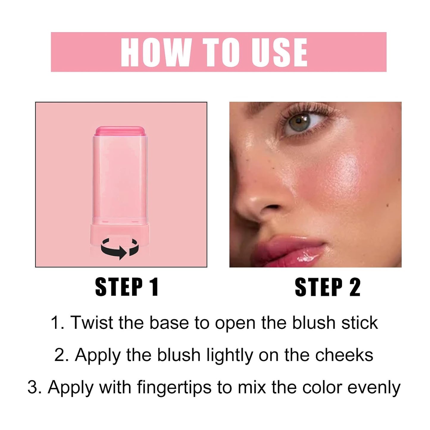 Blush Rare Beauty Liquid Blush Stick Cream Blush Natural Waterproof Long Lasting Powder Blusher,On The Go Blush Brushes For Makeup Cheeks,Suitable For All Skin Types (red)