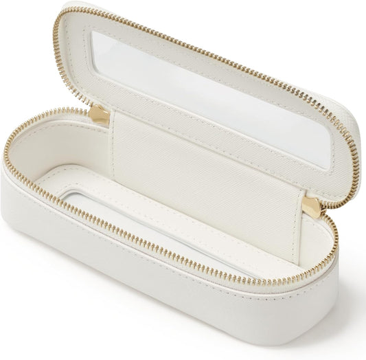 Popvibe Clear Makeup Bag Travel Cosmetic Case Transparent Toiletry Bag with Zipper, Portable Make Up Organizer Traveling Compact Car Bag for Essentials