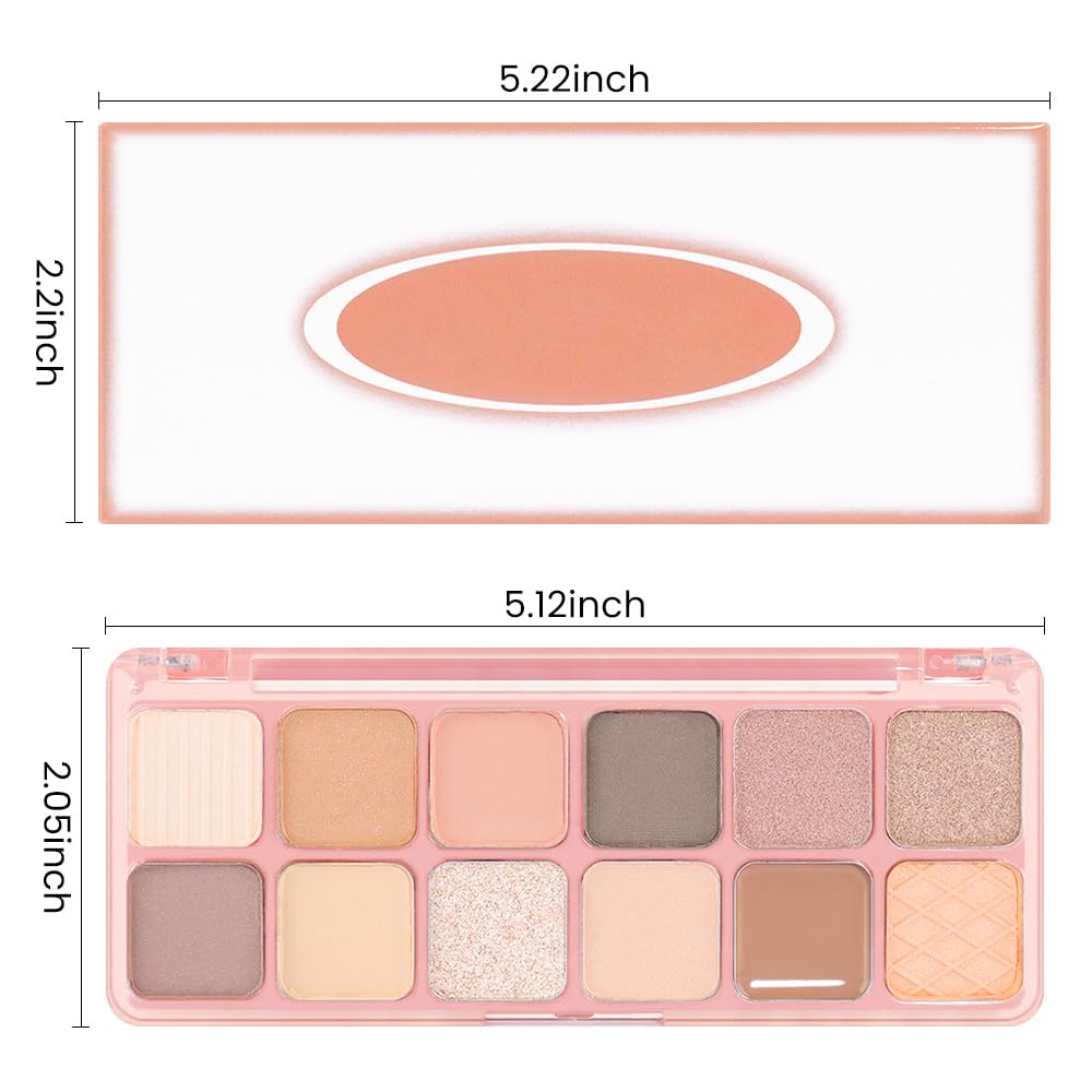 AMY'S DIARY 12Color Light Pink Purple Eyeshadow Palette, Long-Lasting, and Highly Pigmented. Elevate Your Eye Makeup– Unleash Your Unique Style (05#)