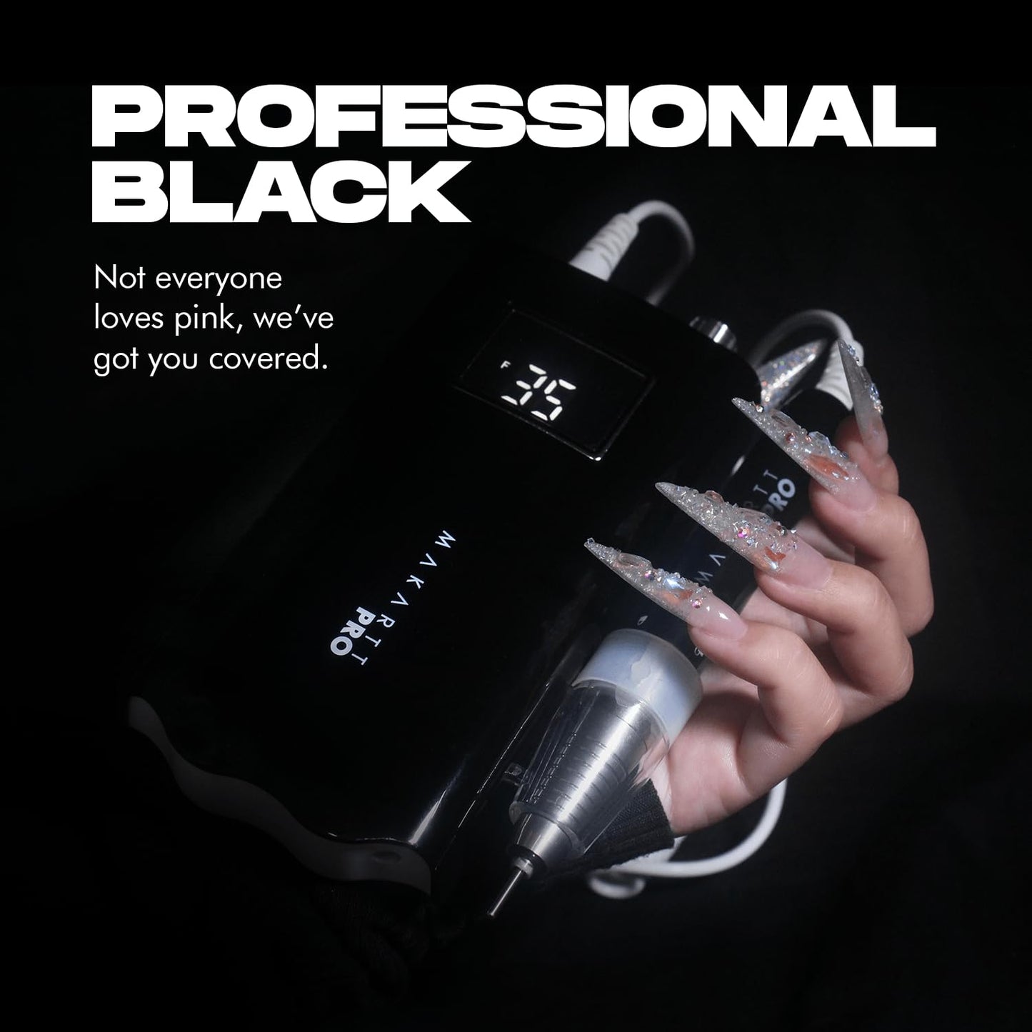 LuxuriaPro 35000 RPM Professional Nail Drill - 85W Brushless Motor | High Torque | Quiet & Vibration-Free | Portable, Rechargeable & Cordless Nail Drill for Technicians - Baby Pink