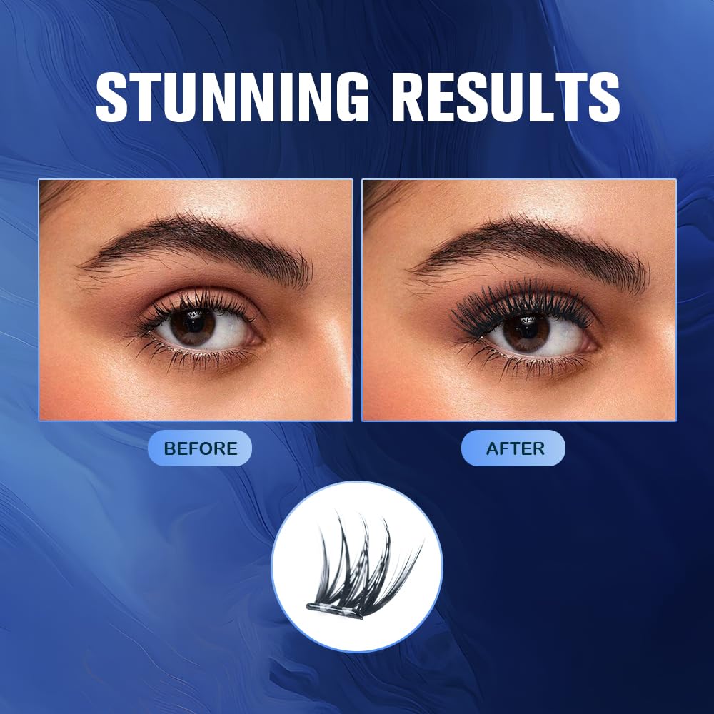 Self Adhesive Eyelashes Clusters Natural Look Wispy Press On Lash Clusters Pre Glued Eyelash Clusters Reusable No Glue Needed Lash Extensions