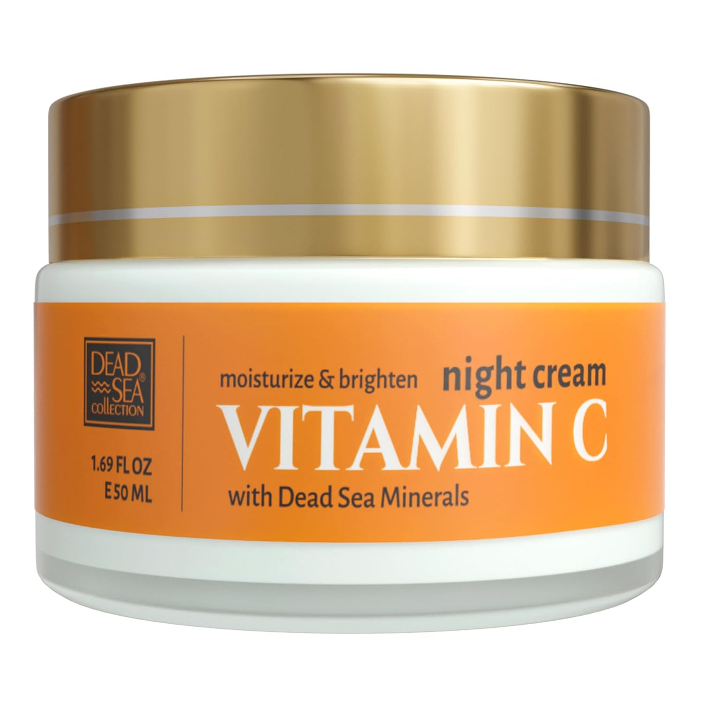 Dead Sea Collection Night Cream for Face with Vitamin C, Dead Sea Minerals, and Vitamin E – Anti Aging Nourishing Skin Care Moisturizer to Reduce Wrinkles (1.69 fl. oz)