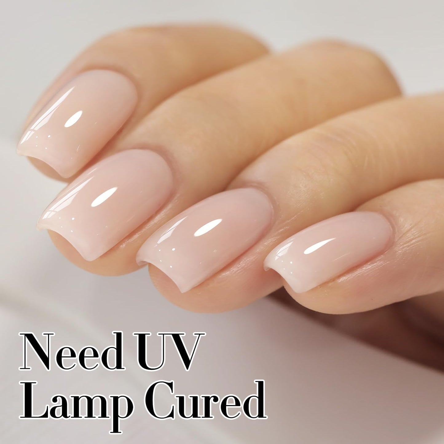 Double Rhythm 0.50 OZ Translucent Gel Polish Same Color Same Bottle Sheer Pastel Neutral Natural Milky 15 ML Jelly UV Nail Art DIY at Home (Beige Nude-A1511)