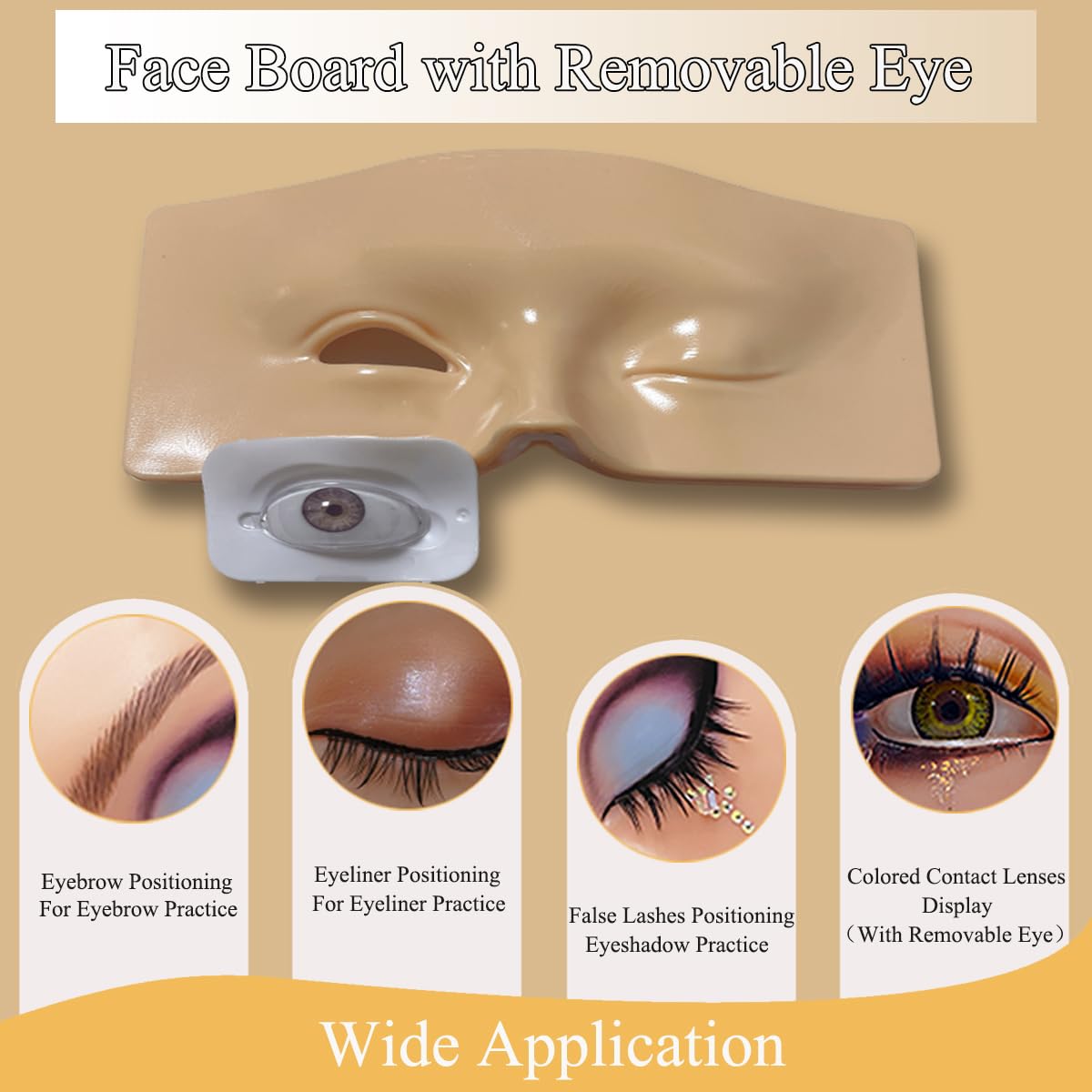 Makeup Practice Face, Makeup Mannequin Face with Makeup Practice Face Board, 3D Reusable Practice Eye Makeup Face Eyeshadow Mannequin for Professional Makeup Artists and Beginner to Practice Makeup