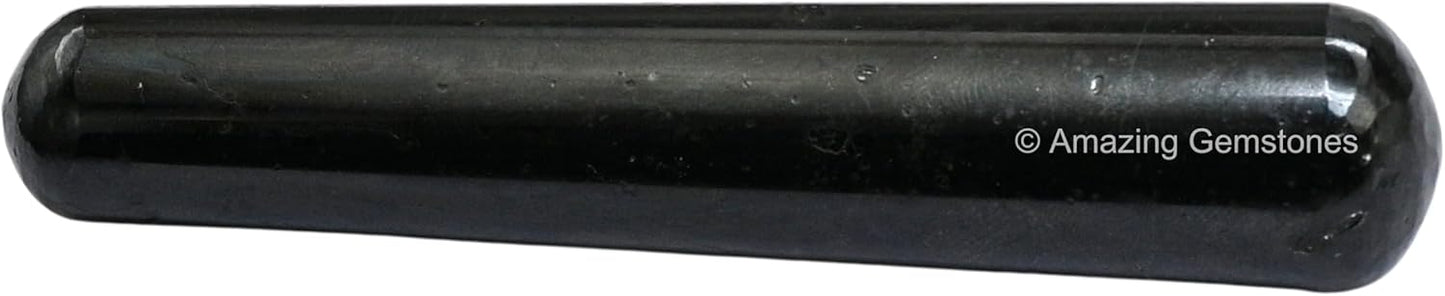 Amazing Gemstone Black Tourmaline Crystal Wand Massage Stick - Pelvic Wand Gua Sha for Adults - Crystals and Healing Stones Massage Wands for Adults Gifts (Smooth)