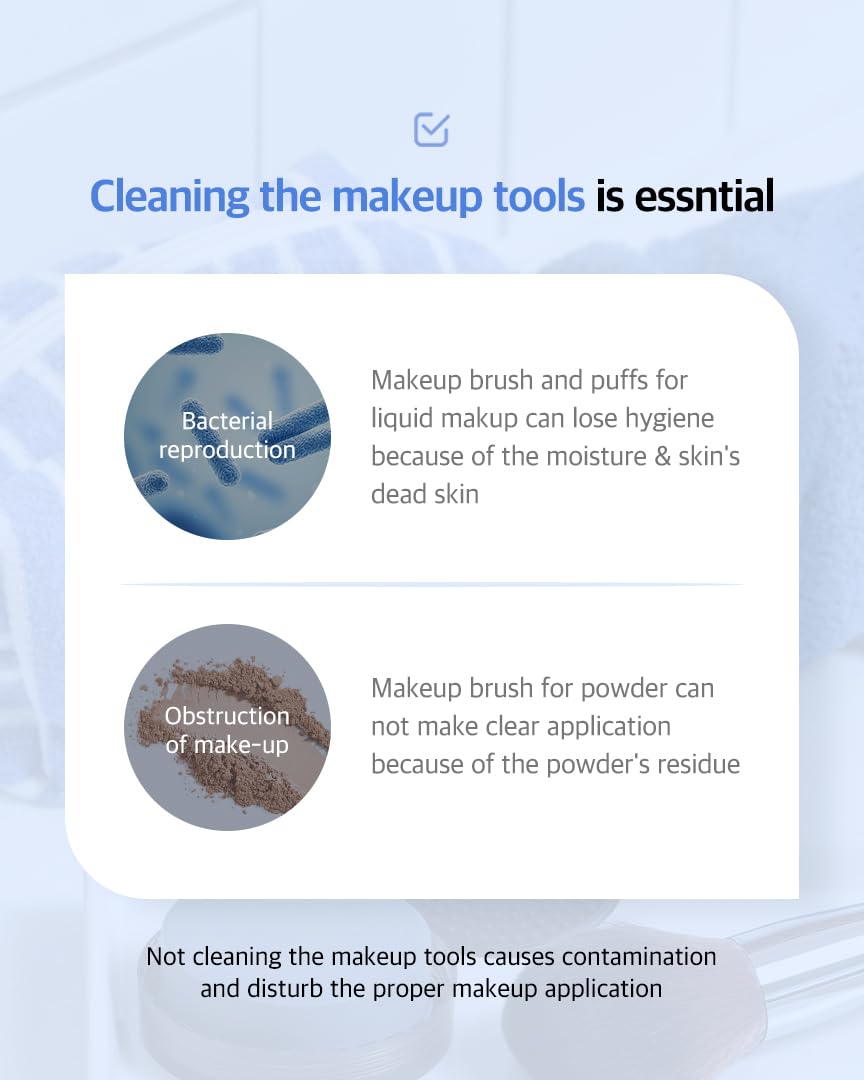 Solid Makeup Brush Cleaner 300+ Usage | Convenient Makeup Cleaner for Both Brushes & Puffs | Cosmetic Brush Cleaner Charcoal Included | Compact Size