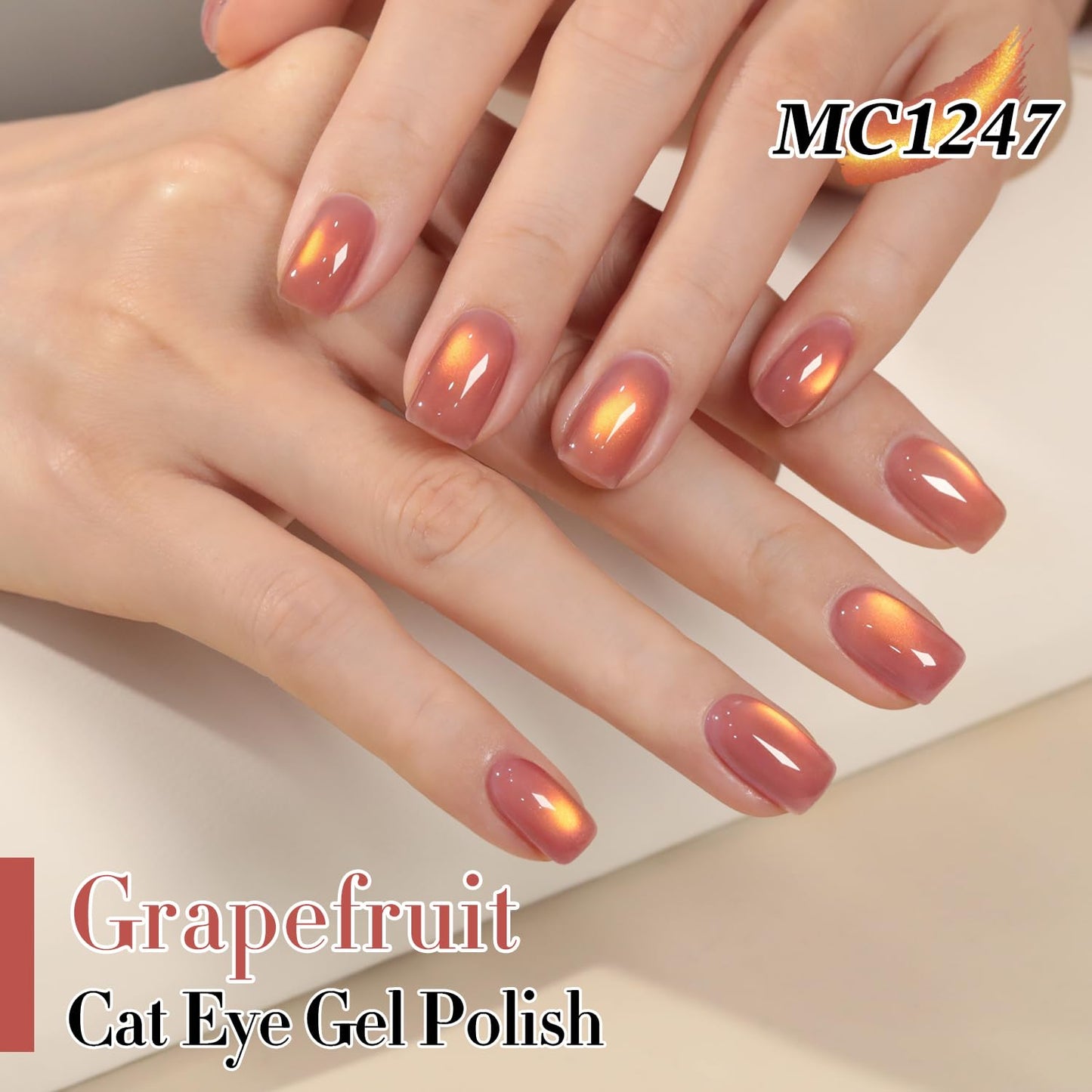 Double Rhythm Jelly Glass Cat Eye Gel Polish with Magnet 15ML Holographic Glitter Shimmer Translucent Sheer Color Magnetic Polish Salon DIY at Home (Grape Gold-MC1247)