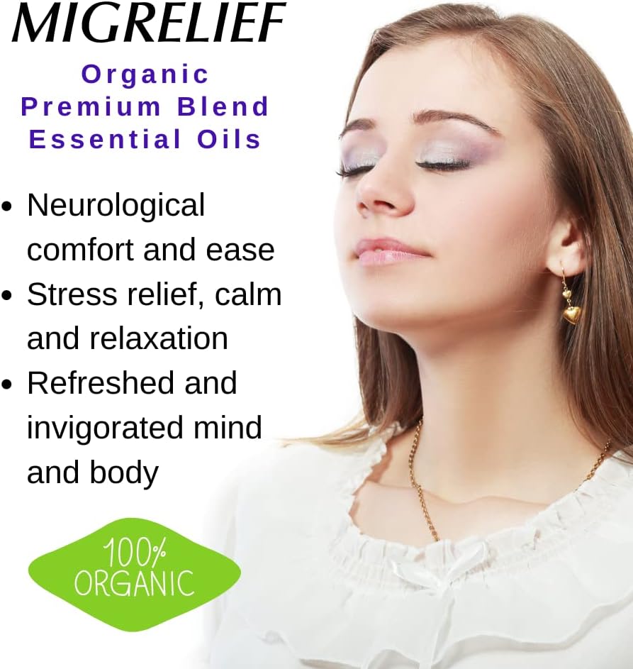 MigreLief Comfort Stick, Migraine and Headache Essential Oil Roll-On - Peppermint Lavender - 10ml
