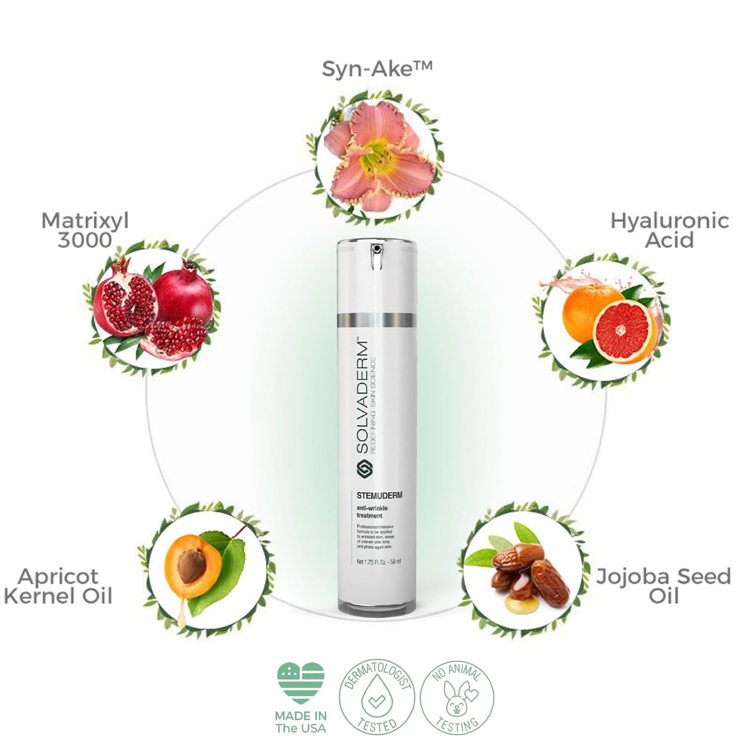 Stemuderm Face & Eye Cream - Anti Aging Skincare - Daily Moisturizer for Fine Lines, Wrinkles & Eyebags - Supports Natural Production of Collagen & Elastin - Organic Plant Based Stem Cells - 1.7 fl oz