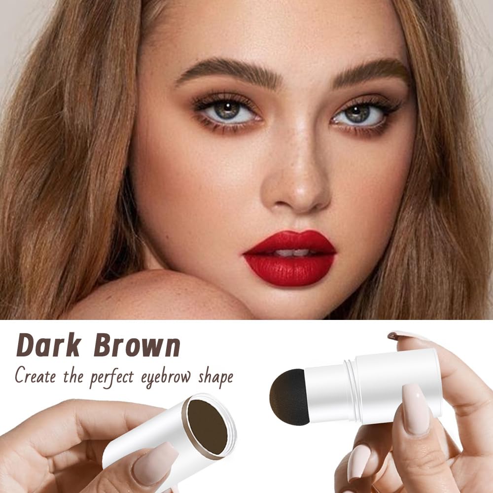 Eyebrow Stamp Stencil Set, Eyebrow Stencils Shaping Kit, Long-Lasting Eyebrow Shaper for Women Girl, Cruelty-Free plantillas para la cejas (Dark Brown)