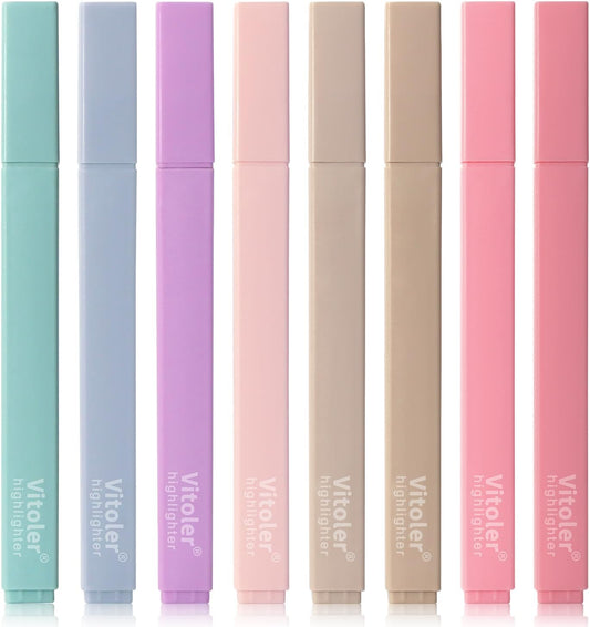 Bible Highlighters,8 Colors pastel highlighters, Cute Pens with Chisel Tip for Journaling Office School Bible Study Supplies
