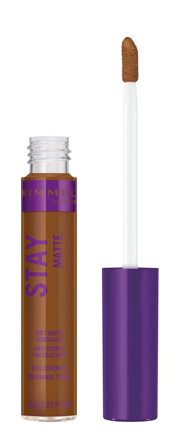 Rimmel London Stay Matte - 610 Chestnut - Concealer, 24-Hour Wear, Shine Control, Fights Free Radicals, 0.23oz
