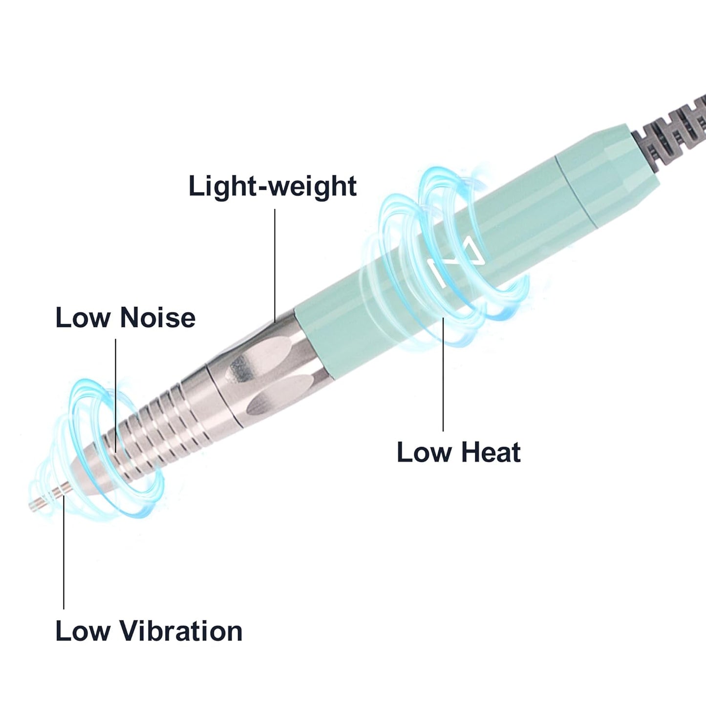 M - Max Brushless Motor Nail Drill Handpiece Only - 35K RPM | Machine Not Included | Compatible with M Brushless Nail Drill System (Handpiece - Mermaid)