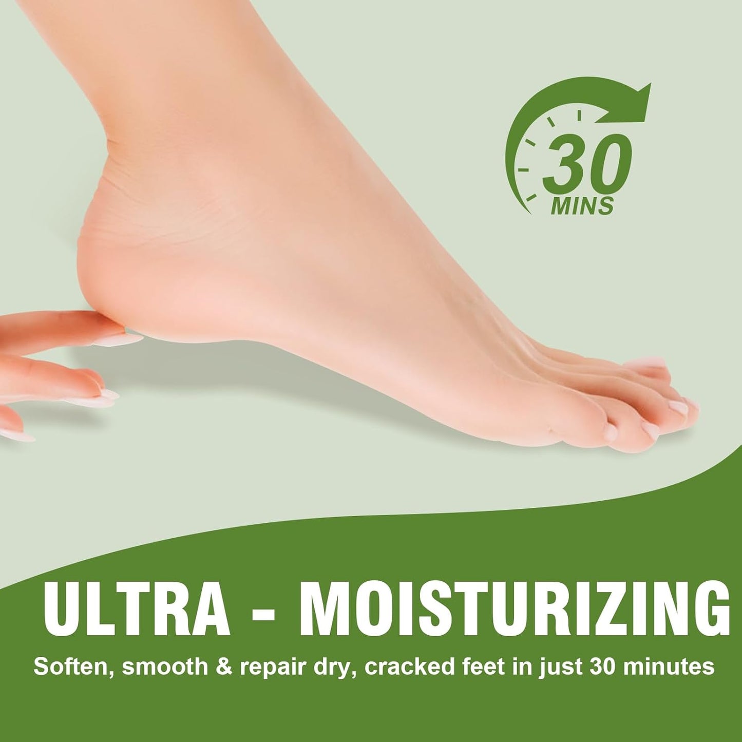 6 Pairs Moisturizing Foot Masks with Shea Butter, Jojoba Oil, Vitamin E & Urea, 6 Pairs Intensely Hydrating Foot Mask For Dry Cracked Feet, Moisturizing Socks for Cracked Heel Treatment