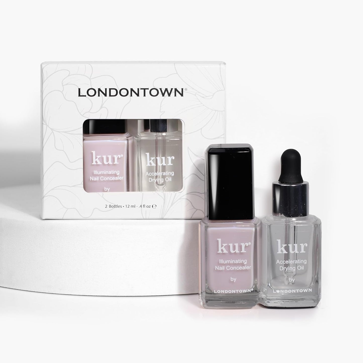LONDONTOWN Perfect In A Pinch - Pink Nail Concealer and Accelerating Drying Oil Nail Polish Manicure Set, .40fl oz