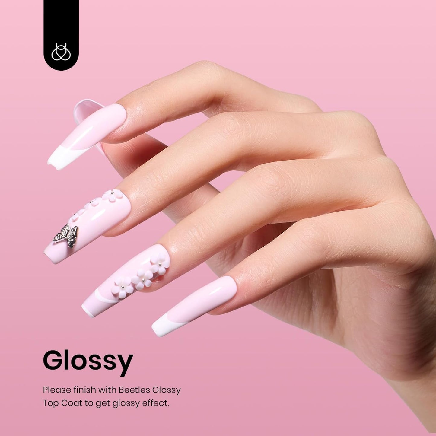 Beetles Pink Gel Nail Polish, Barely Pink Gel Polish Soak Off LED Nail UV LED Lamp Pastel Nail Art Manicure Salon DIY Home 0.51Oz Gift for Women