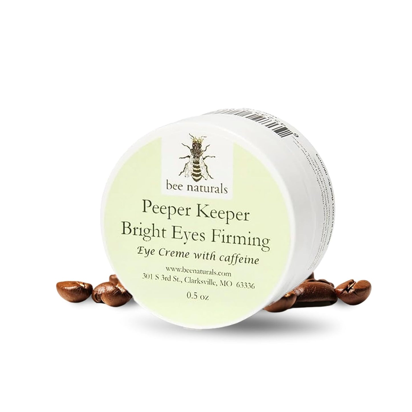 Bee Naturals Peeper Keeper Bright Eyes Firming Crème - Caffeine Enriched for Puffy Eye Reduction - Gentle Daily Use After Cleansing - Caution for Caffeine Sensitivity