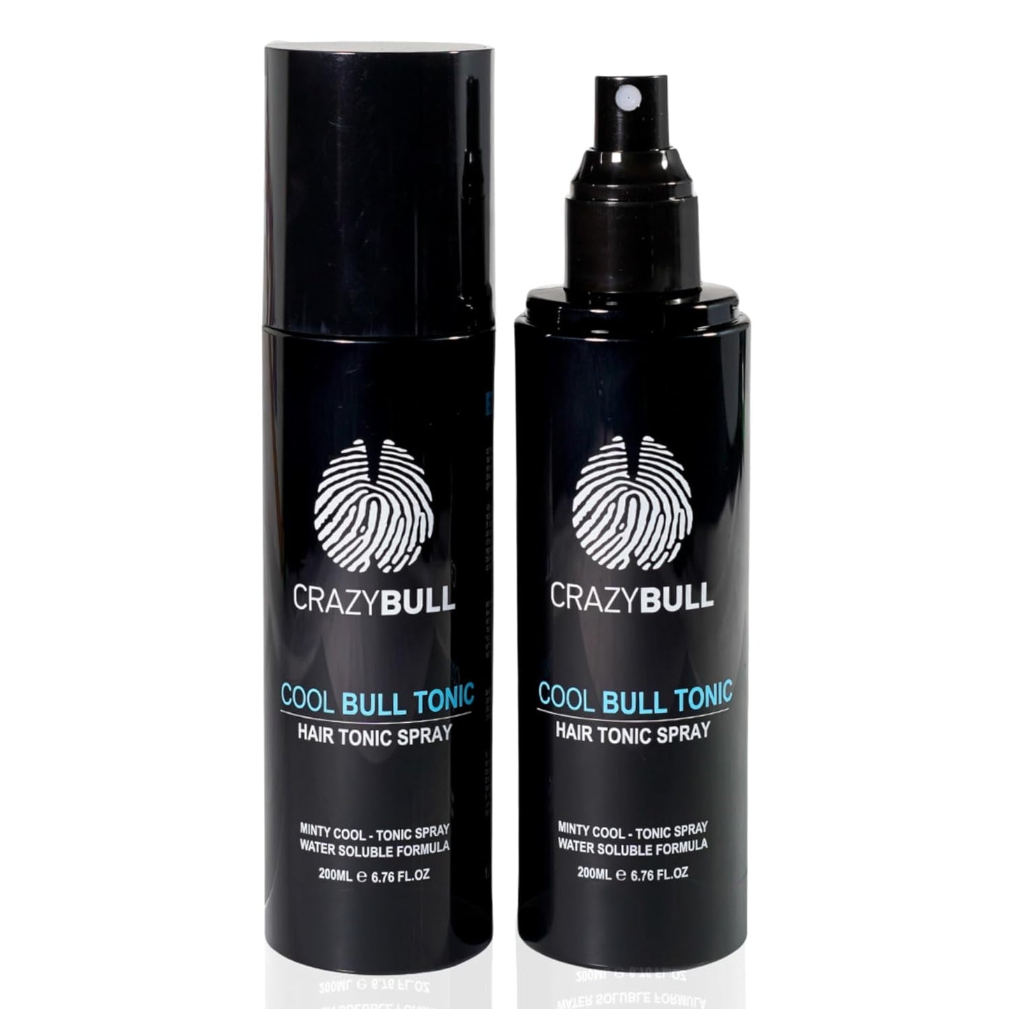 Crazy Bull Hair Tonic for Men - Cooling Hair Growth Spray with Castor Oil & Menthol - Hydrating Anti Frizz Heat Protection Spray for Oily & Dry Scalp - Cool Bull Ingrown Hair Treatment - Minty Scent