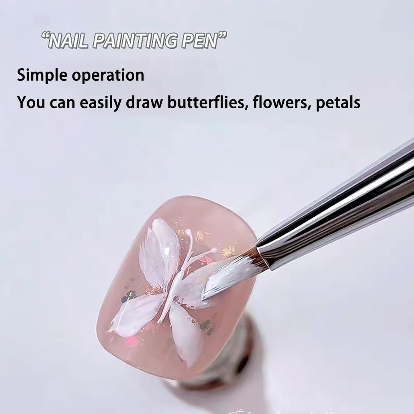 Nail Brush for Drawing Petals and Butterflies, Watercolor Paint Brushes for Oil Painting, Acrylic Paint Brushes（1 PACK） (Tan)