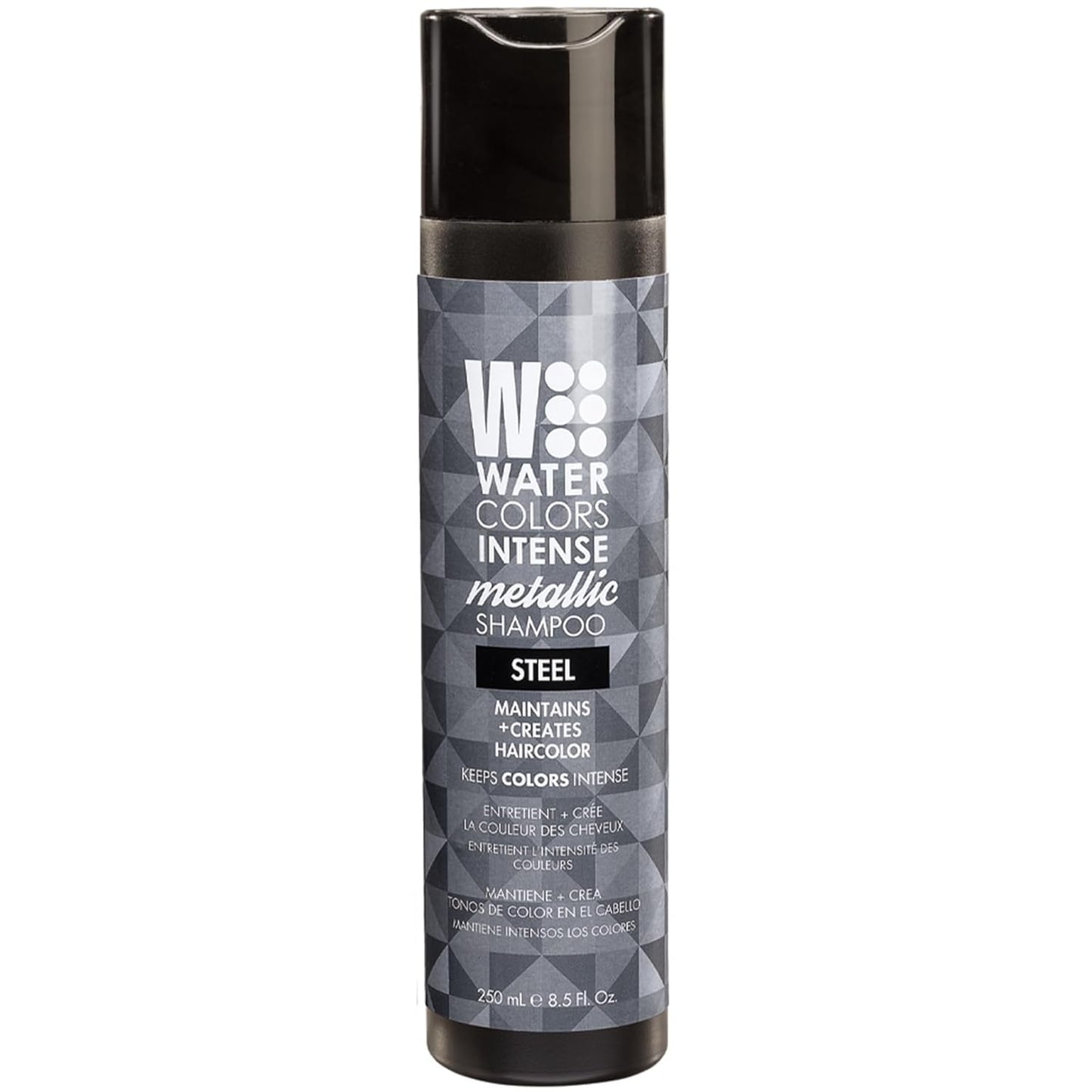 Watercolors INTENSE METALLIC Semi Permanet Color Depositing Shampoo-Sulfate & Paraben Free to Maintain & Enhance Hair Color 8 fl oz - STEEL